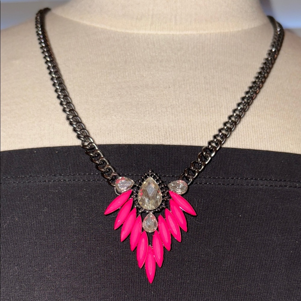 Cara New York Pink and brasstone Statement Necklace
